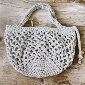 Torebka handmade z bawełnianego sznurka duża szara