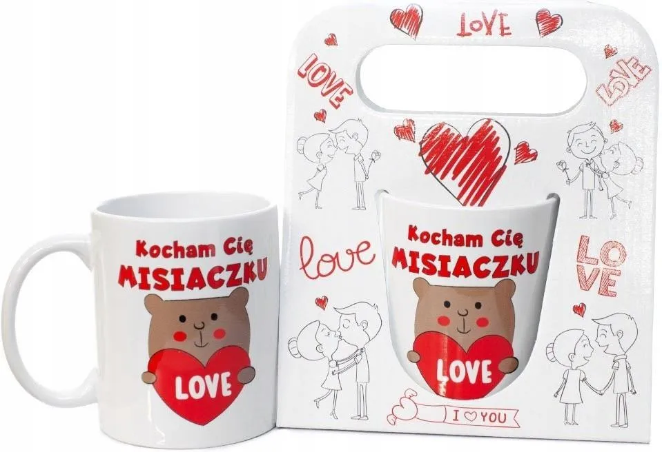 Kubek Ceramiczny Z Napisem Kocham Cię Misiaczku